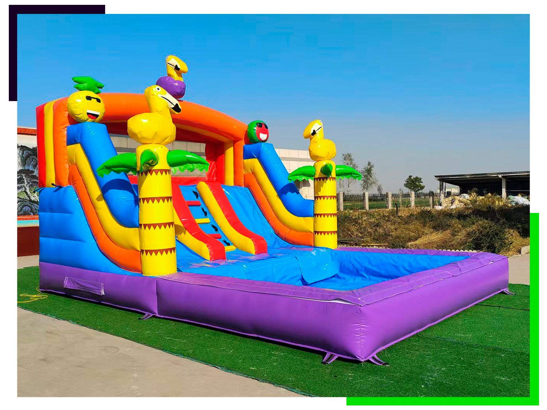 hinchable de agua isla flamenco